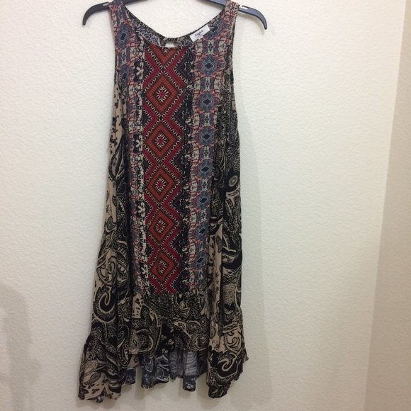 April Spirit Hayden Boho Tunic Dress Abstract - Picture 2 of 13